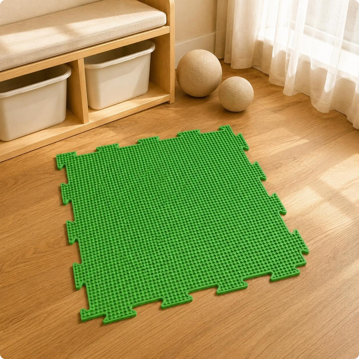 Textured Sensory Mat Pressure-Resistant Rectangular Silicone Mat Non-Slip Activity Pad for Crawling Practice
