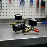 Quick Connect Fittings Air Compressor Outlet Manifold Multiple Outlets Two Gauge Pressure Regulator Assembly Pneumatic Tool Part