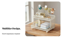Large Capacity Rotating Makeup organizer adaptable Cosmetic Organizer Clear View Design Countertop carrier Easy to Clean for glamour Lovers, facial care fans, Women, Dressing Table, Bedroom, vanity, Dorm Room