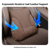 2 Pieces Car Headrest and Support Set Pressure Relief Car Headrest Support Set Breathable Cover Vehicle Seat Comfort Pillows for Drivers
