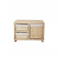 Pastoral design Woven Basket Drawer Cabinet Removable Baskets Woven Basket Drawer Stand Rustic Design Household Storage Multi-Purpose for Apartment Dwellers, Homeowners, Kids' Room, Bedroom, Entryway, Hallway