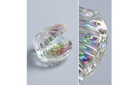 Clamshell Trinket Box Elegant Bivalve-Shaped Trinket Box Faceted for Vanity, Dresser, Bedside Table