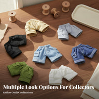 OB11 Doll Clothes Miniature Utility Shorts Functional Pockets Elastic Waist for Hobbyists, Display