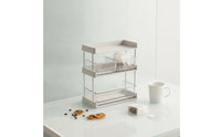 Tea Storage Container with Drawer Transparent 3 Layer Storage Rack Compact Desktop Rack with Drawers for Office Breakroom