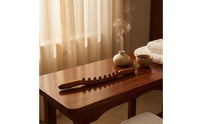 Handheld Wooden Massage Stick Tapered Beaded Massage Stick Polished Physical Wellness Tool Portable