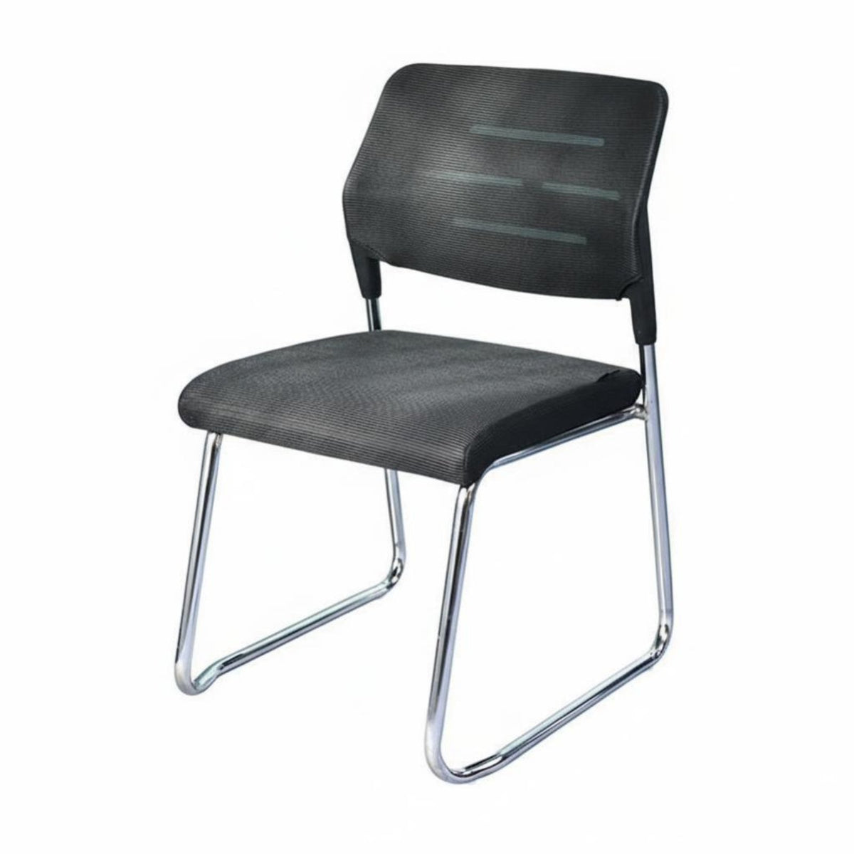 Padded Seat Armless Mesh Sled Chair Easy Assembly Office Furniture Sturdy Metal Frame Conference Seating for Students, Visitors, Business Managers, Meeting Room, Training Center, Reception Area, School