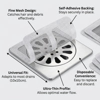 Self Adhesive Drain Stickers for Floor Hair , for Shower Bathtub Cover, 20 Pack
