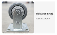 Quiet Rolling TPR Rubber Wheel Non-Marking Heavy Duty Caster Wheels Floor Friendly for Warehouse Employees, Factory Workers, Workshop
