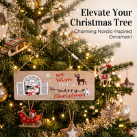 Wooden Hanging Sign Merry Christmas Indoor Outdoor Festive Wooden Plaque for Christmas Tree Ornament Rustic Aesthetic Jute Rope Hanger