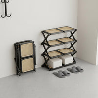 Accordion Shoe Stand Installation Foldable Shoe Rack Space Saving for Entryway, Dorm Room, Closet