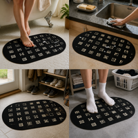 Diatomaceous Earth Non-Slip Bathroom Mat, Super Absorbent & Quick Dry, Mid-Century Modern Style