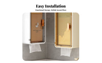Wall-Mounted Storage Box Waterproof Bathroom Organizer Modern Design for Renters