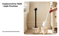 Toilet Brush with Buddha Base | Upright Handle, Round Ball-Shaped Grip, Toilet Brush with Holder, for restroom