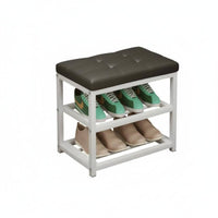 doubleFunction Design 2-Tier Shoe Rack Bench Multifunctional Household Furniture Space-Saving High Load Capacity for Families, Homeowners, Adults, Entryway, Doorway, Hallway, Living Room
