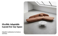 Curved configurable Couch Modern design Lobby Sofa hard-wearing Upholstery Reception Area Seating for Interior Designers, Guests, Sales Center, Lounge, Breakroom