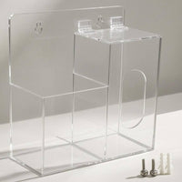 Transparent Two-Compartment Storage Dispenser Clear Face Mask Dispenser Mounting Hardware Bottle Holder Box Multi Purpose