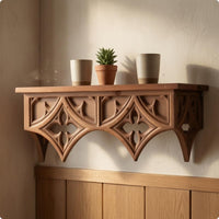 Openwork Ornate Wall Ledge Artisanal Look Carved Wall Shelf Easy to Install French Country Shelf Space Saving