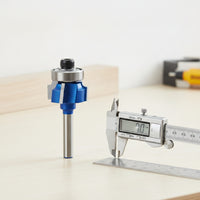 Edge Trimming Router Bit Blue Coated 4-Flute Router Bit Tool Carbide Tipped Precision Ground for Woodworkers, Woodworking