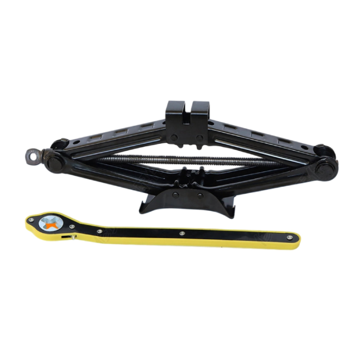 Slim-Profile Scissor Jack with Wheel Brace Folding Scissor Car Jack Portable Heavy-Duty for Motorists, Tire Changes