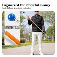 Golf Swing Stick Metal Shaft Golf Training Stick Swing Practice Rod Orange Grip Long Straight