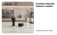 2 Pieces Two-Piece Espresso Tamper Set Portafilter Espresso Tamper Kit Black and Silver Coffee Distributor Cylindrical