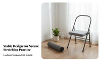 Foldable Iyengar Mind-Body Practice Chair Multi-Functional Mind-Body Practice Chair Portable Stretching Aid Space-Saving for Beginners, Yogis, Seniors, Home Gym, Physical Rehabilitation