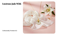 Jade Necklace Family Appreciation Day Gift Jade Buckle Necklace Adjustable Chain Chinese Design Pendant for Women, Moms, Anniversary, Birthday