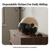 Helmet with Removable Ear Protectors 3C Certified Half Helmet Windproof for Men, Adults, Winter Riding, Daily Commute, City Commuting
