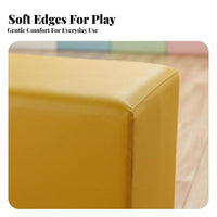 Easy to Clean Upholstered Rectangular Stool Sturdy Construction Soft Bench Wear-Resistant children's Furniture Colorful Options for Toddlers, Teachers, Parents, Kindergarten, Early Learning Facility, Hallway, Waiting Room