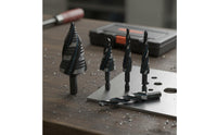 High Speed Steel Step Drill Bit Set 4-Flute Design Pagoda Drill Bit Set Storage Case Included Power Tool Accessory for Metalworkers
