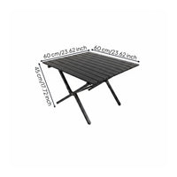 Stable Roll-up Camping Table Sturdy Wood Grain Folding Table Heavy Duty Outdoor Furniture Easy to Clean for Fishing