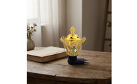 Electric Scent Warmer Electrically-Powered Scent Warmer with Handles Gold-Finished for Home Fragrance, Tea-Serving Areas