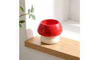 Ceramic Bird Feeding Bowl Dishwasher Mushrooms Bird Dish Glazed Ceramic Feeding Dish for Small Parrots
