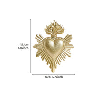 Resin Sacred Heart Wall Decoration Metallic-Looking Finish Sacred Heart Wall Plaque Raised Detailing for Catholics, Home Altar