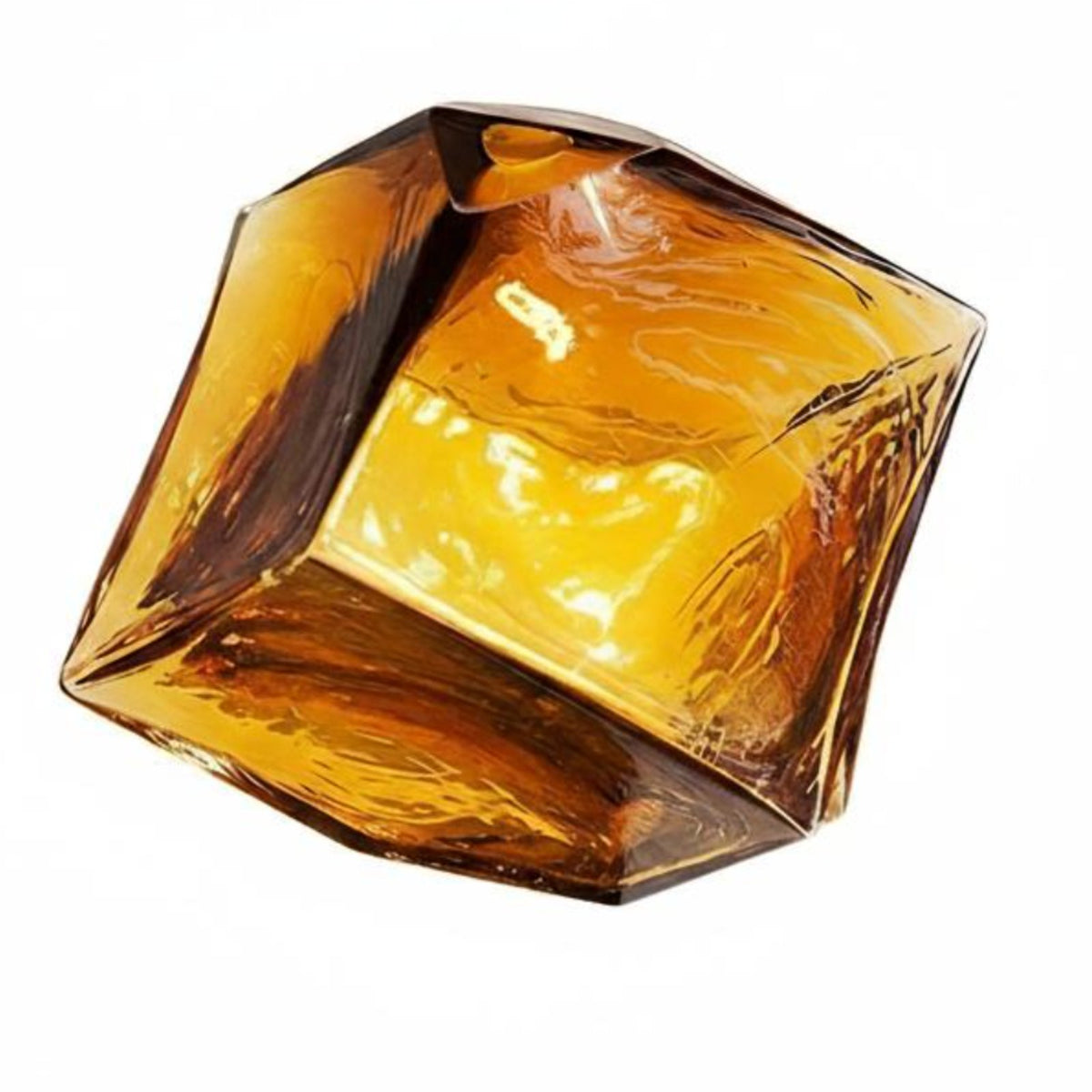 Geometric Glass Vase, Colored Concave Cube, Hydroponic, Modern Design