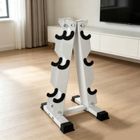Triangular Three-Tier Dumbbell Rack Vertical Dumbbell Rack with Cradles Compact Space-Saving for Home Gym Owners