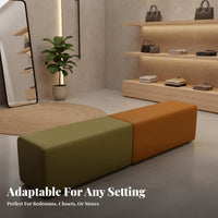 Luxury Design grooveTufted Entryway Stool Soft padding Upholstered Bench Multi-Purpose Indoor Seating Modern aesthetic for Boutique Owners, Interior Designers, Walk-in Closet, Bedroom, Retail shop, Living Room