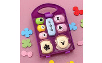 Paper Craft Tool Kit with Container Shape Stamper Set with Storage Case Easy to Use Paper Hole Punch Set for Students, Card Making
