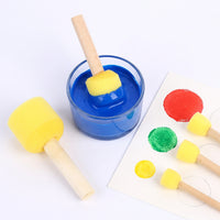 Foam Paint Brushes for Kids, Sponge Paint Brushes Set with Wooden Handle, Round Sponges Brush Foam Paint, Painting Sponges for Acrylic