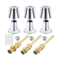 Three Handle Faucet Rebuild Kit Easy to Install Faucet Rebuild Trim Set Reliable Performance Washroom Hardware for Repair