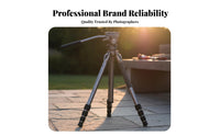 Stable Camera Tripod Invertible Center Column Aluminum Alloy Tripod Quick Twist-Lock Legs Photography Equipment Non-Slip Interchangeable Feet for Photographers, Content Creators, Filming Graphy, Travel, Landscape Studio