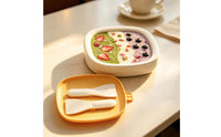 Rolled Ice Cream Maker with Scrapers Manual Rolled Dessert Maker Food-Grade Yogurt Frying Tray with Scrapers for Families, Parties