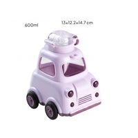 BPA-Free Plastic Plastic Cartoon Car Cup Clear Lid Children's Straw Cup Rounded Details Kids Tableware