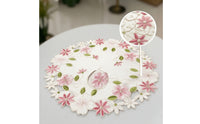 Placemat with Lace Edge Embroidered Placemat Soft Decorative Table Mat for Tea Party