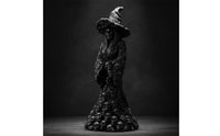Halloween Skull Witch Figurine Gothic Witch Statue with Skull Fantasy-Themed Desk Ornament Mysterious for Entryway