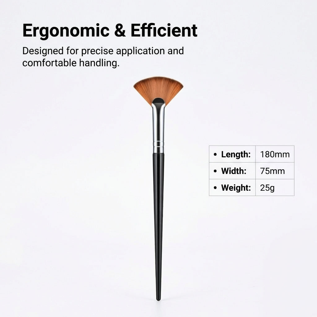Facial Brush with Soft Synthetic Fiber Bristles Shaped Skincare Cosmetic for Professional Treatment and Routine
