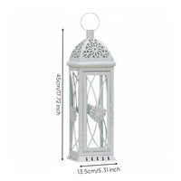 3 Pieces Iron and Glass Construction Wedding Centerpiece Lantern Romantic Atmosphere Hollow Top Candle Lantern for Party, Patio