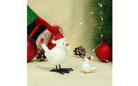 Parent and Chick Bird Decor Festive Display Christmas Bird Figurine Handcrafted Detail for Tabletop
