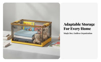 Foldable Storage Box Transparent View Clothes Storage Chest Dust-Proof