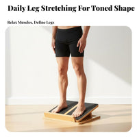 Solid Wood Adjustable Wooden Slant Board Improves Flexibility Leg Stretching Board Non-Slip Surface Wooden Calf Stretcher Stable Triangular Structure for Runners, Athletes, Home Gym, Office